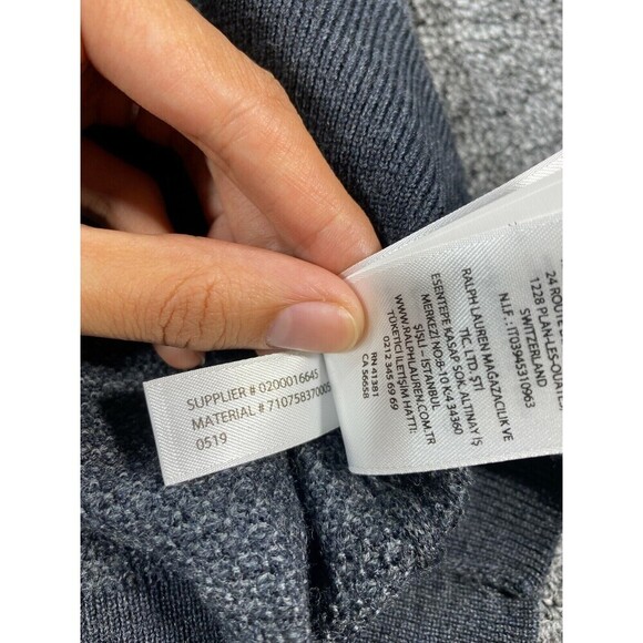Polo Ralph Lauren Sweater Mens Large Gray Pullover Sweatshirt Jacket 100% Wool - Picture 11 of 12